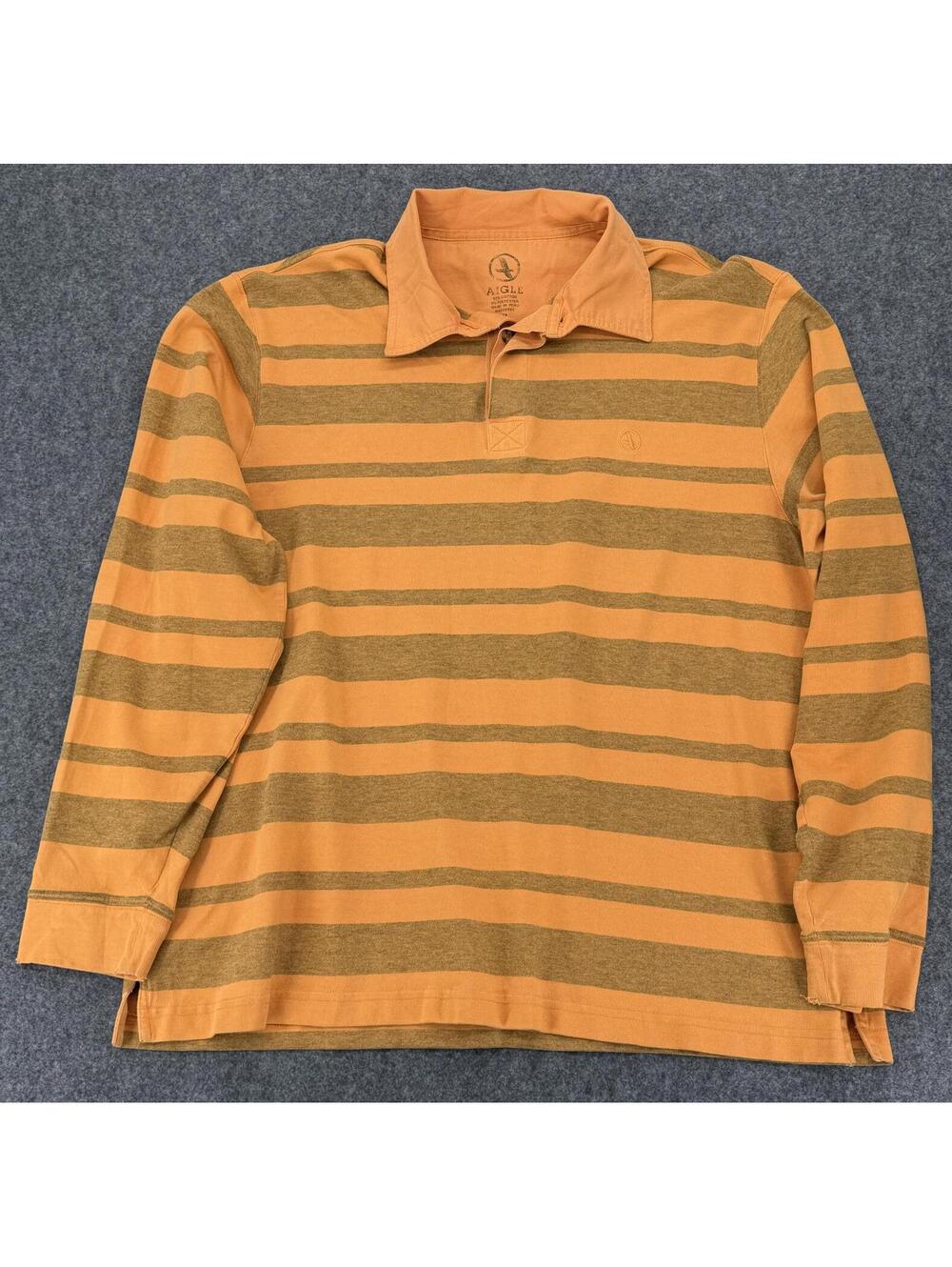 Aigle Relaxed Fit XL Striped Cotton Polyester‎ Polo Shirt - Picture 4 of 8